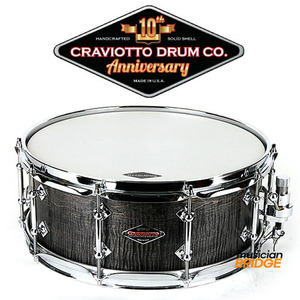 [100%수공]Craviotto / 14 x 5.5 Custom Shop 45/45 Curly Maple Snare Drum - Slate Stain / 클라비오토 솔리드메이플 스네어드럼