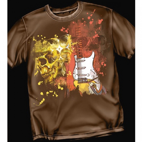 DrumBum Guitar Skull Brown Tee 드럼범 기타스컬 티셔츠